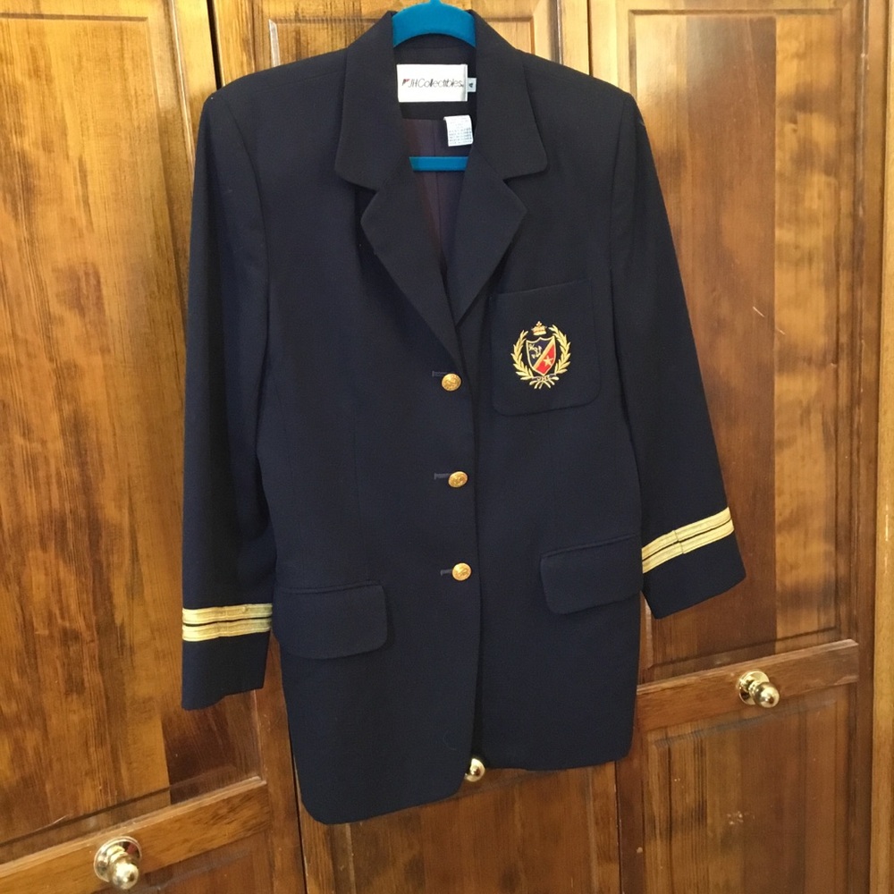JH Collectibles Navy Blazer with Gold Buttons, size 4, NWOT, Gold embellishment
